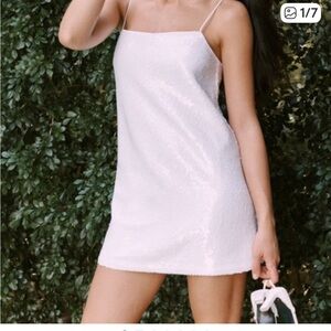 Abercrombie & Fitch White Sequin Mini Dress